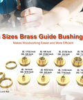 Brass router template guide bushings set, 13 pcs with center cone and carrying case, Porter-Cable style compatible