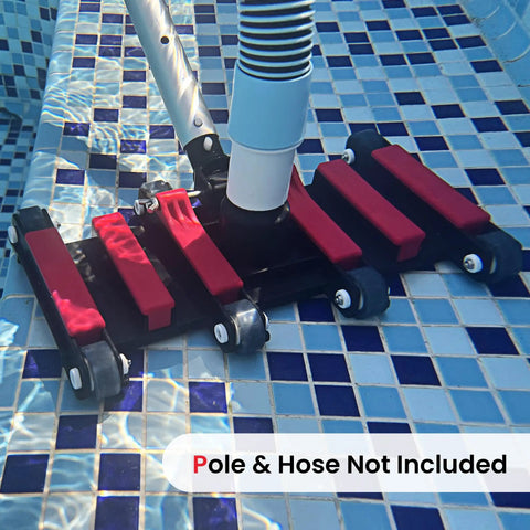 Commercial Grade Pool Vacuum Head With Wheels 14 Inch Extra Wide Heavy Duty Vacuum Cleaner for deep pool cleaning on tiles.