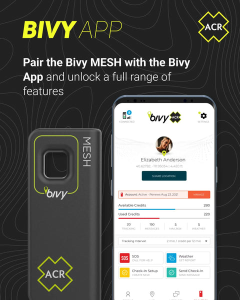 Bivy Stick Mesh Satellite Communicator Go Anywhere With LoRa Enabled Mesh And Global Iridium Coverage device and app interface