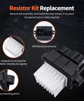 Solid Plug And Play Blower Motor Resistor HVAC Control Module AC Heater Replacement For Buick Chevy Cadillac Ford Gmc 13503201 close-up of the resistor kit with OEM connector.