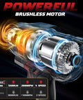 Badass Cordless Impact Wrench For Fast Car Tire Fixes Featuring Knockout Torque And Slick Four Speed Modes With Bright Built In Work Light Bare Tool Compatible With Milwaukee 18V Batteries showing a powerful brushless motor detail.