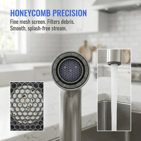 Two Pack Faucet Aerator Replacement For RP53998 Comes With Removal Wrench M21.5 Thread And 2.2 Gpm Water Flow Control, honeycomb mesh screen.