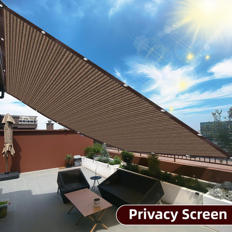 Mocha Shade Cloth With Grommets And Ropes For Outdoor Patio Pergola 80 Percent UV Blocking Sun Shade 10 By 20 Feet Mesh Cover