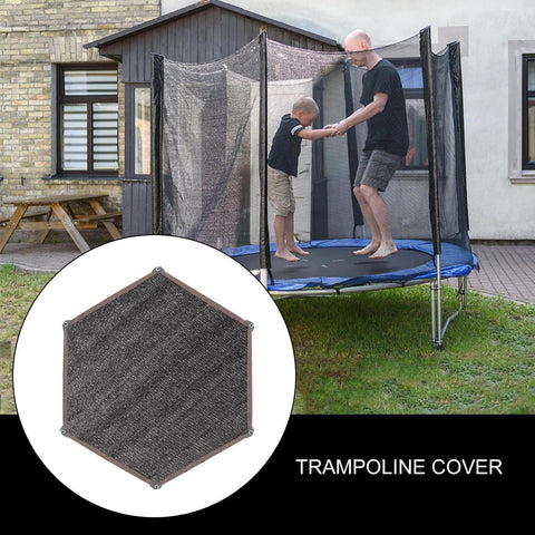 14Ft Trampoline Shade Cover With Six Poles For Round Trampoline Sun Protection Keeps Kids Cool And Comfortable Breathable Mesh in backyard