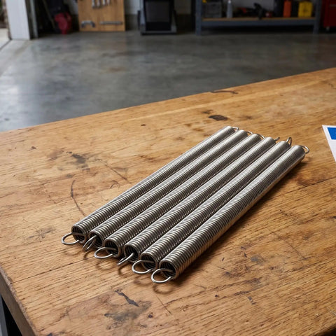 6 Piece Stainless Steel Extension Springs With Double Hook Ends Heavy Duty Return Springs for industrial hardware.