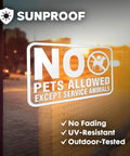 No Pets Allowed Sign For Business Set Of 3 Vinyl Decals 6x4 Inches No Pets Allowed Except Service Animals Sticker on window