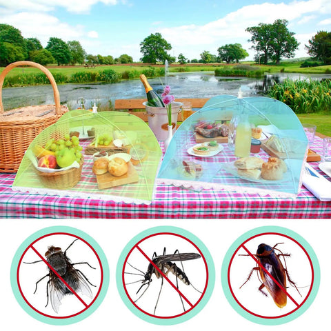 5 Pack Mesh Food Cover Tents For Picnics And Barbecues, Multi Functional Plate Covers, protecting food on picnic table