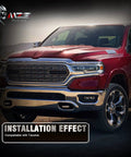 Rear Driveshaft Spacer And Carrier Bearing Drop Kit For 2005-2024 Toyota Tacoma shown on a red truck demonstrating installation effect.