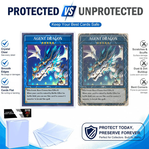 Hella Bulk 1000ct Clear Penny Sleeves For Trading Cards Offers Wicked Shielding For Your Collection Top shelf protection for card display.