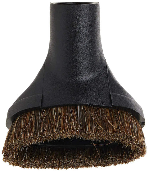 Premium Dusting Brush Vacuum Tool with soft fill, black plastic 1.25 inch connection, for delicate finishes and uneven surfaces.