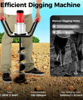 Heavy Duty Electric Post Hole Digger With Six Inch Auger Bit For Quick Soil Drilling 1.5KW Motor shown in action outdoors