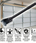 Rugged Heavy Duty Garage Door Vertical Track Repair Tool Set For 3-Inch Roller Track Systems Anvil Tool with ergonomic handle.