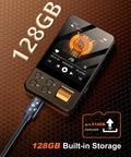 128GB Bluetooth 5.4 MP3 Player With Built In HD Speaker FM Radio Voice Recorder HiFi Sound E Book Earphones Included
