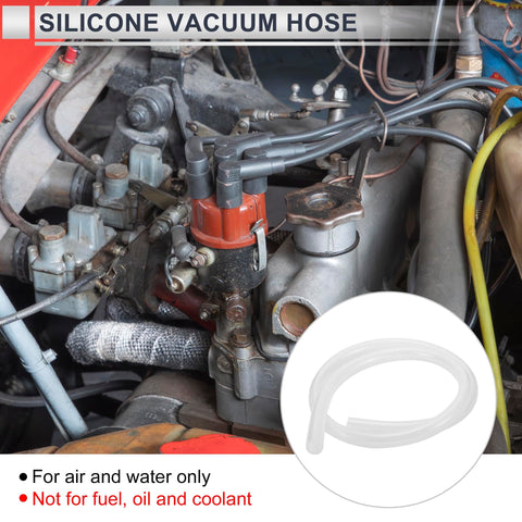 Silicone Vacuum Hose For Cars High Temperature Clear Tubing 3.3 Ft Long 3/8 Inch Inner Diameter 10mm 2.5mm Wall Thickness Auto Vacuum Line 130 Psi Max Pressure