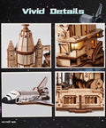 Close-up of detailed components in Space Shuttle Dynamic Launch Base With Motorized Lift And LED Light Effects 1 To 420 Scale Kit