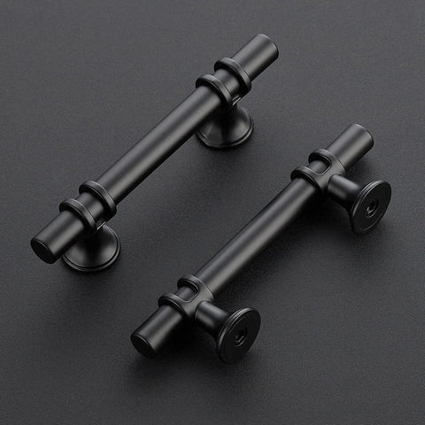Black Cabinet Pulls 25 Pack, 3 Inch Hole Center, sleek black handles with rust and stain resistant finish for kitchen and bathroom use.