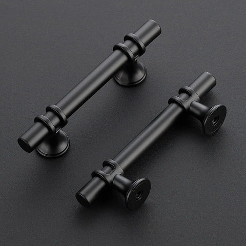 Black Cabinet Pulls 15 Pack With Three Inch Hole Centers, Easy Install, Five Inch Long, One Half Inch Diameter, Stainless Steel