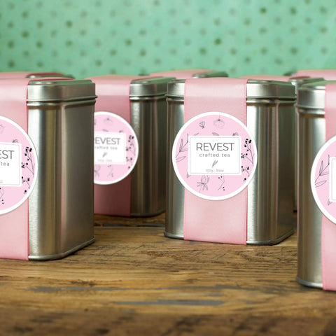 Round Printable Labels 300 Pack 2.5 Inch Matte White Stickers For Laser And Inkjet Printers With Sure Feed Tech on tea tins.