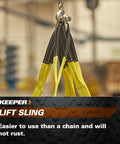 10 Foot By 3 Inch Lift Sling 2 Ply With Black Wear Guard Ends, 8800 Lbs Vertical Capacity in industrial setting