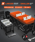 Foldable 48 Inch Beach Wagon Cart With 560 Lbs Capacity And Heavy Duty All Terrain Wheels, shown with comparison models