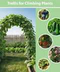 7.8Ft Garden Arch Trellis Black Metal Frame For Climbing Plants Ideal For Weddings Parties And Garden Entrances covered in foliage