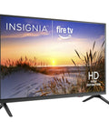 Bang For Your Buck 32 Inch Led Smart Fire Tv With Alexa Voice Remote For Smooth Streaming And Free Live Channels Super Crisp 720P Picture Ultimate Home Setup, displaying a sunset scene.