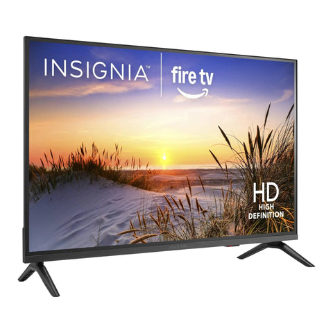 Bang For Your Buck 32 Inch Led Smart Fire Tv With Alexa Voice Remote For Smooth Streaming And Free Live Channels Super Crisp 720P Picture Ultimate Home Setup, displaying a sunset scene.