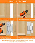 Installation guide for Hidden Door Hinges 2 Pack Adjustable Concealed Hinges Load Bearing 110 Lbs Heavy Duty Pivot Hinge 110 Degree