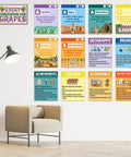 Thirteen Piece Civilizations Poster Set For Classroom Decor To Boost Dope Social Studies Vibe With Geography Politics Economy And History For Bulletin Boards And Homeschool Learning, showing colorful laminated posters on a wall.