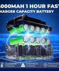 4000mAh battery with protective features, showcased with energy highlights.