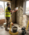 Heavy Duty Pneumatic Mortar Sprayer With Four Jet Plaster Hopper Gun And Tough Alloy Tank for slick stucco coating in use.