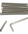 Top-Shelf Heavy-Duty 10 Pack 1/4-20 By 4 Inch Hex Socket Button Head Cap Screws With Allen Wrench Solid Steel Fasteners displayed.