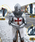 Medieval Knight Armor Set Complete With Spaulders Gorget Vambraces And Pauldrons One Size Handmade In Silver outdoor display
