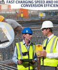 Workers discussing with Sun Powered Solar Strobe Warning Light 360 Degree Waterproof LED Safety Light For Outdoor Use