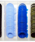 120Pcs 6 Size Oil Drain Plug Gasket Set For M12 M14 Engines Compatible With Ford GM Mazda in storage box, different gasket sizes visible