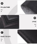 Epic Black Pu Faux Leather Sheets Craft Kit 8 PCS For Jewelry Earrings Hair Bow Making Home Decor Diy Leatherette Fabric Supplies Cool For Custom Purses Cosmetic Bags Handmade Accessories Get Your Creative Vibes Going And Show Your Style Now. 8 black PU leather sheets, shown textured and cuttable