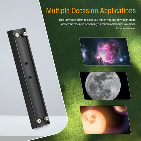 21cm GP Prism Rail for Telescopes, universal aluminum mounting rail for EQ-4/5/6, quick attach OTA rail, multiple astronomical views
