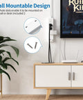 Ultra Thin Flat Extension Cord 10 Ft With 3 Outlets And 2 USB Low Profile Rug Under Carpet Power Strip mounted on wall