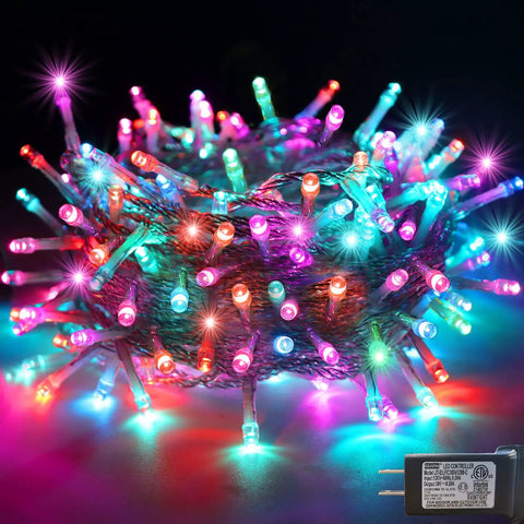 Colorful bundle of Pastel Easter String Lights 66 Feet 200 LED Indoor Outdoor Plug In With 8 Lighting Modes Clear Wire Fairy Lights