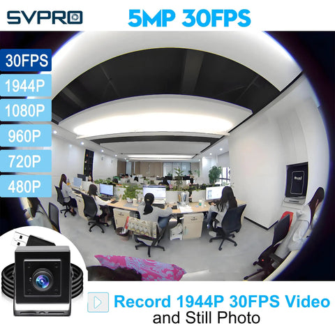 Office space view captured by 5MP Fisheye USB Camera With 200 Degree Ultra Wide Angle And Low Light Performance, IMX335 Sensor For Machine Vision And Security Monitoring, UVC Plug And Play On Windows Mac Linux Android, Delivers 30fps Smooth, Crystal Clear Footage.