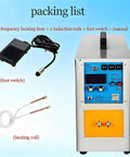 Pro Grade Induction Heater Built Tough With Knockout Auto Control For Seamless Metal Melting Brazing And Shrink Fitting featuring foot switch and heating coils.