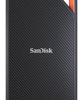 Black 4TB Extreme Pro Portable SSD with USB4 speeds up to 3800 MBps, featuring textured surface and IP65 water and dust resistance.