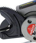 PowerBlade Drill Powered Cable Cutter Cuts Up To 750 MCM Copper and 1000 MCM Aluminum, 1-1/2 Inch Jaw close-up with cable