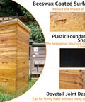 Five-Layer Langstroth Beehive Kit Plug-N-Play With Two Deep Breeding Boxes And Three Medium Super Boxes in outdoor setting