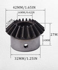 Two Pack Bevel Gear Set 20 Teeth 2 Module Tapered Pinion Gears For Machinery And Transmission; steel gear dimensions shown