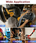 Using 25-Piece 9-Inch Mesh Sanding Discs Set With 60 80 120 180 240 Grits for drywall, metal, boat, wood, and floor sanding.