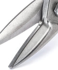 Close-up of Crescent Wiss 9-3/4 inch MetalMaster compound-action snips jaws in silver steel