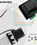 Stepper motor wiring diagram for CNC Linear Motion Stage Actuator With 200mm Stroke, 1605 Ball Screw, and NEMA23 Motor