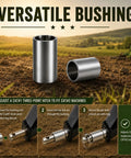 Easy Change Quick Hitch Main Pin Kit For 3 Point Tractors Cat 1 And Cat 2, Fits 7/8 Inch Ball Ends On Cat 1 Lift Arms And Includes Bushings To Adapt 1-1/8 Inch Ball Ends For Cat 2, Fast Install, Durable Steel; steel bushings for tractor hitch