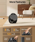 Powerful 1500W Space Heater With 60 Degree Adjustable Tilt, Remote Control, Quiet Portable Electric Heater For Bedroom Or Office